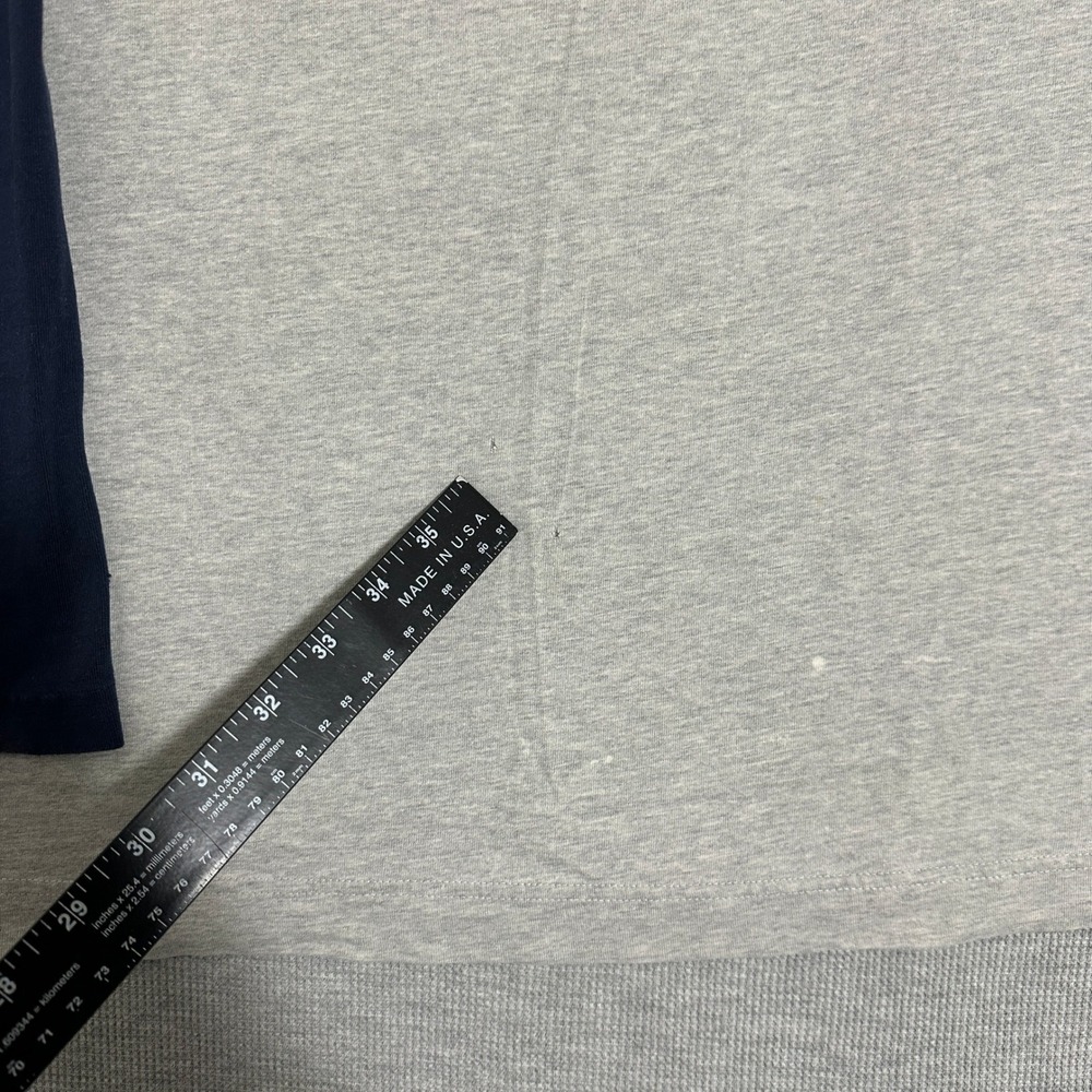 Aeropostale Raglan Baseball Long Sleeve Shirt Aero Logo‎ Navy Blue Gray Mens L - Picture 4 of 9